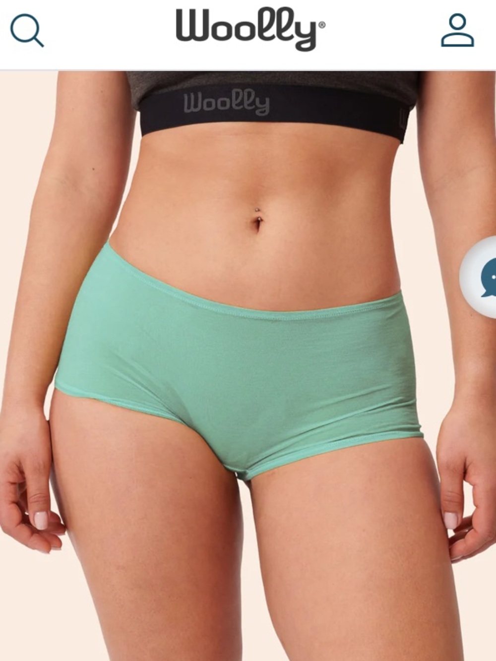 3 Wooly clothing merino wool boyshort brief M teal